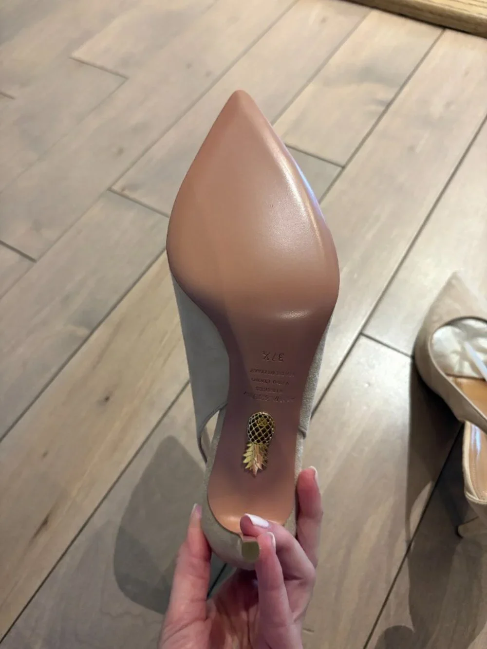 Aquazzura Women's Beige Bow Tie Pump 85 - Picture 10 of 12